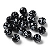 Printed Opaque Acrylic Round Beads ACRP-P001-01B-02-1