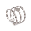 Non-Tarnish 304 Stainless Steel Triple Line Open Cuff Ring Findings RJEW-G285-32P-1