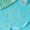 60Pcs 2 Colors Brass Curved Tube Beads KK-UN0004-25-2