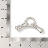Rack Plating Brass Pave Black Cubic Zirconia Hands with Rings Links Connector Charms KK-A229-13P-3