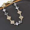 Brass Micro Pave Clear Cubic Zirconia Link Chain Bracelets for Women BJEW-C156-06C-PG-3