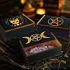 Rectangle Engraved Plywood Wooden Tarot Storage Boxes with Sliding Lid CON-WH20008-10B-7