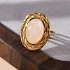 Oval Natural Quartz Crystal Finger Rings RJEW-M063-01G-12-5