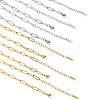 10Pcs 2 Colors 316L Surgical Stainless Steel Paperclip Chain Necklaces NJEW-DC00010-1