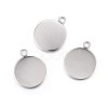 Tarnish Resistant 304 Stainless Steel Pendant Cabochon Settings STAS-F191-14P-G-1