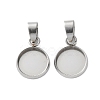 304 Stainless Steel Pendant Cabochon Settings STAS-L282-010P-03-1