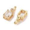 Brass Micro Pave Cubic Zirconia Pendants KK-C051-54G-02-2