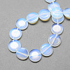 Flat Round Opalite Opal Stone Beads Strands G-S110-14mm-25-2