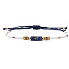 Bohemian Natural Lapis Lazuli & Glass Seed Bead Braided Bead Bracelets for Unisex OP0530-1-1