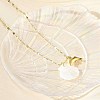 Summer Beach Natural Shell & 304 Stainless Steel Pendant Necklaces for Women NJEW-P323-01A-G-3