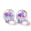 Two Tone UV Plating Rainbow Iridescent Acrylic Beads LS-TACR-D010-03B-07-2
