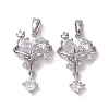Brass Micro Pave Clear Cubic Zirconia Pendants KK-K360-10P-1