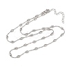 Brass Oval Ball Chain Necklaces for Men Women NJEW-L012-03P-4