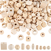 300Pcs 10 Styles Wood European Beads WOOD-SP0001-48-1