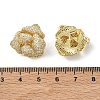Camellia Flower Brass & Clear Cubic Zirconia Stud Earrings KK-CBA36A2-01G-5