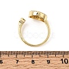 Brass Micro Pave Cubic Zirconia Open Cuff Rings CU-CBA4898-08G-09-5