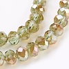 Electroplate Glass Beads Strands GLAA-K027-HR-B03-3