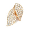 Leaf Brass Micro Pave Cubic Zirconia Enhancer Shortener Bails KK-F934-07D-G-1