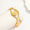 Brass Rhombus with Flat Round Link Chain Bracelets for Women GY9986-1-3