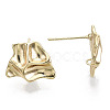 Brass Stud Earring Findings X-KK-N232-116-NF-3