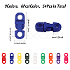 54Pcs 9 Colors Plastic Side Release Buckles KY-CA0001-51-2