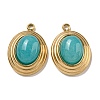Natural Dark Turquoise Jade Dyed Pendants STAS-L025-007G-06-1