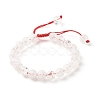 Natural Crackle Quartz & Lava Rock Braided Bead Bracelets Set BJEW-JB07212-02-2