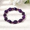 Dyed Natural Blue Lace Agate Faceted Twist Beaded Stretch Bracelets for Women GG-CBA3F02-09-1