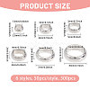 300Pcs 6 Styles 304 Stainless Steel Beads STAS-CA0002-47-2