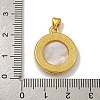 Rack Plating Brass Micro Pave Clear Cubic Zirconia Flat Round Pendants KK-U025-10G-07-3