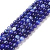 Natural Striped Agate/Banded Agate Beads Strands G-G582-10mm-64-1