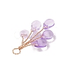 Light Gold Copper Wire Wrapped Transparent Glass Pendants PALLOY-JF04865-5