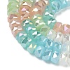Electroplate Transparent Glass Beads Strands EGLA-K015-17-3