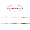 Rondelle Glass Beaded Link Chains CHS-G028-07G-03-2