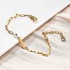 304 Stainless Steel Paperclip Chain Bracelets BJEW-A035-04G-02-1