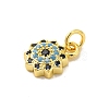 Real 18K Gold Plated Rack Plating Brass Micro Pave Cubic Zirconia Pendants Charms KK-S396-01G-2