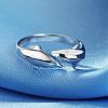 Simple Fashion Style Brass Dolphin Lover Cuff Rings RJEW-EE0002-003P-B-8