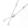 304 Stainless Steel Butterfly Lariat Necklaces NJEW-I240-17-3