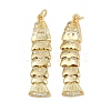 Brass Micro Pave Cubic Zirconia Pendants X1-KK-A269-19G-1