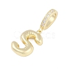 Brass Micro Pave Clear Cubic Zirconia Pendants KK-M289-01S-G-2