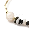 Natural Pearl & Shell & Obsidian Chips Beaded Bracelets BJEW-C051-38G-2