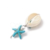 4Pcs 4 Styles Natural Cowrie Shell & Starfish Dyed Synthetic Turquoise Pendants PALLOY-JF03934-01-5
