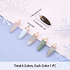 Top Golden Plated Natural & Synthetic Mixed Gemstone Pointed Pendants G-PH0001-05-2