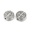 Tibetan Style Alloy Flat Round Beads X-TIBEB-E072-02AS-RS-1