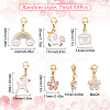 50Pcs Alloy Enamel Pendant Decorations HJEW-SC0001-24-2