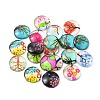 Tree of Life Printed Half Round/Dome Glass Cabochons GGLA-A002-12mm-GG-1