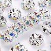 Brass Grade A Rhinestone Spacer Beads RSB030NF-02-1
