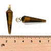 Natural Tiger Eye Pointed Pendants G-D089-01G-03-3