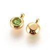 304 Stainless Steel Rhinestone Charms X-STAS-P237-10G-04-2