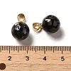Natural Black Lip Shell Dyed Round Charms SSHEL-H071-01G-01-3